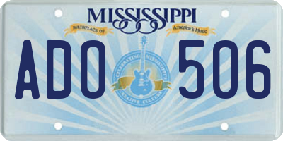 MS license plate ADO506