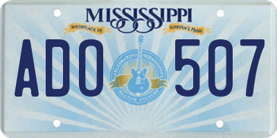 MS license plate ADO507