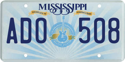 MS license plate ADO508