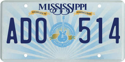 MS license plate ADO514