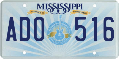 MS license plate ADO516