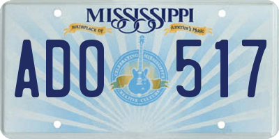MS license plate ADO517