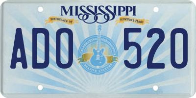 MS license plate ADO520