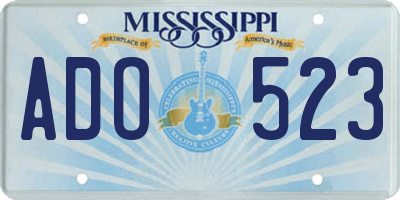 MS license plate ADO523