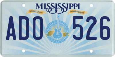 MS license plate ADO526