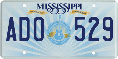 MS license plate ADO529