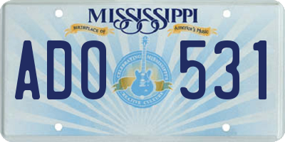 MS license plate ADO531