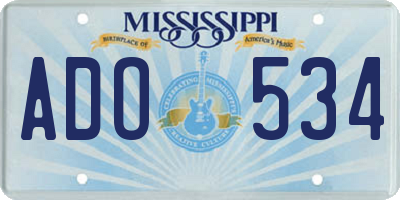 MS license plate ADO534