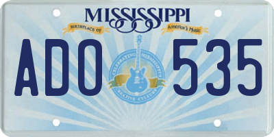 MS license plate ADO535
