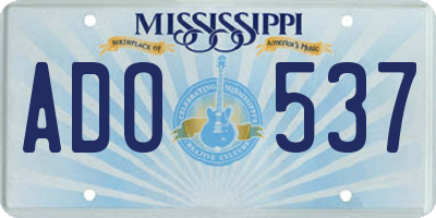 MS license plate ADO537