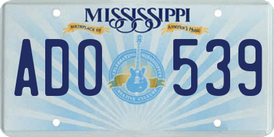 MS license plate ADO539