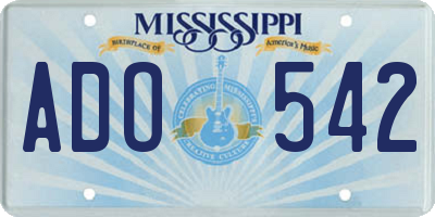 MS license plate ADO542