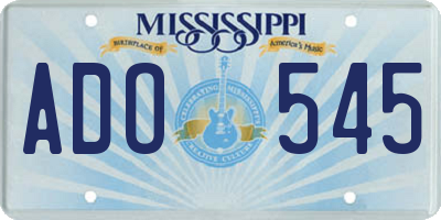 MS license plate ADO545