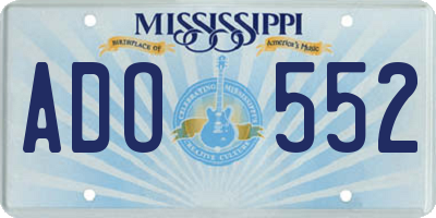 MS license plate ADO552