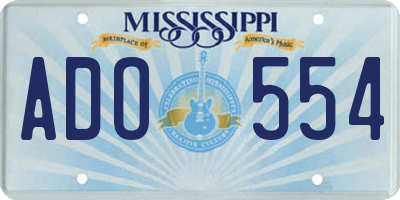 MS license plate ADO554