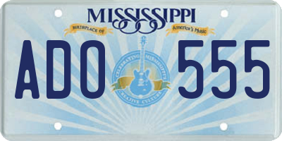 MS license plate ADO555