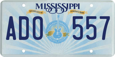 MS license plate ADO557