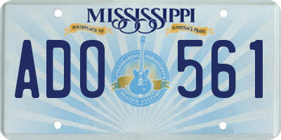MS license plate ADO561