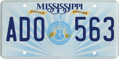 MS license plate ADO563