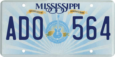 MS license plate ADO564