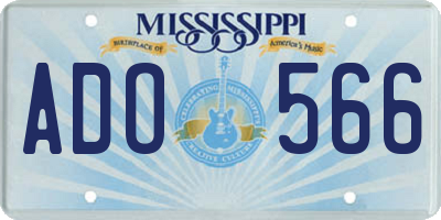 MS license plate ADO566