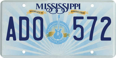 MS license plate ADO572
