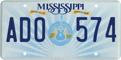 MS license plate ADO574