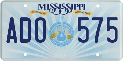 MS license plate ADO575