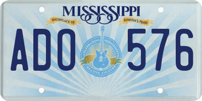MS license plate ADO576