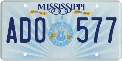 MS license plate ADO577