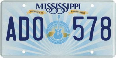 MS license plate ADO578