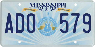 MS license plate ADO579
