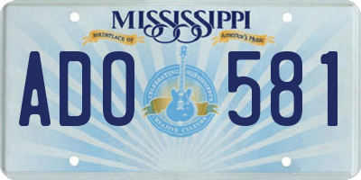 MS license plate ADO581