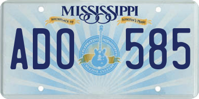 MS license plate ADO585