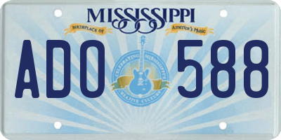 MS license plate ADO588