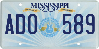 MS license plate ADO589