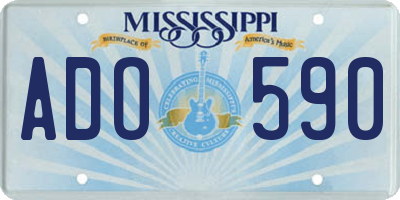 MS license plate ADO590