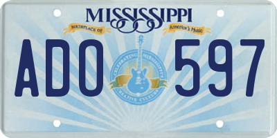 MS license plate ADO597