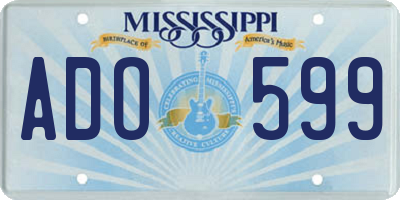 MS license plate ADO599