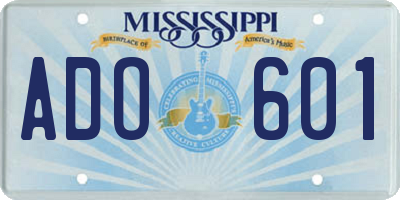 MS license plate ADO601