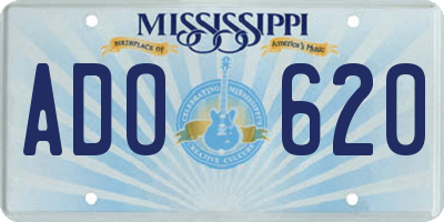MS license plate ADO620
