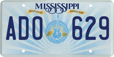 MS license plate ADO629