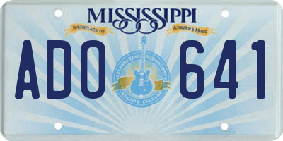MS license plate ADO641