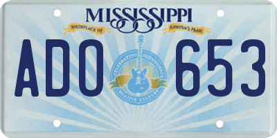 MS license plate ADO653
