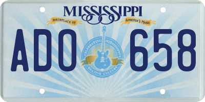 MS license plate ADO658