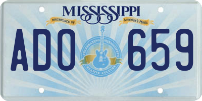 MS license plate ADO659