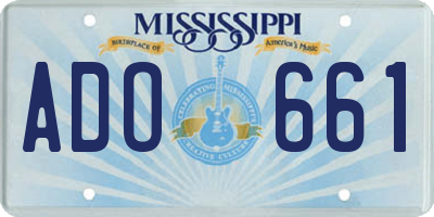 MS license plate ADO661