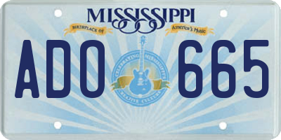 MS license plate ADO665