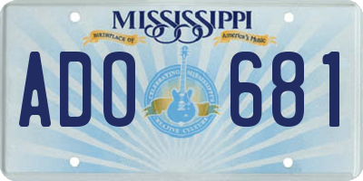 MS license plate ADO681