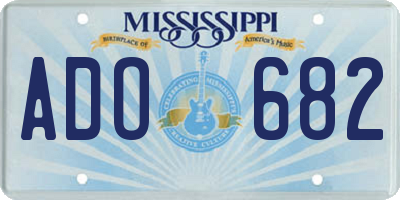 MS license plate ADO682